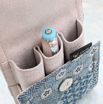 Blue Kaleidoscope 3 pen case, Mini size BUNGUBOX x yurie