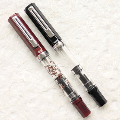 赤溜め七宝繋ぎ 輪島蒔絵万年筆 TWSBI ECO