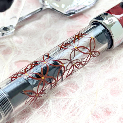 赤溜め七宝繋ぎ 輪島蒔絵万年筆 TWSBI ECO