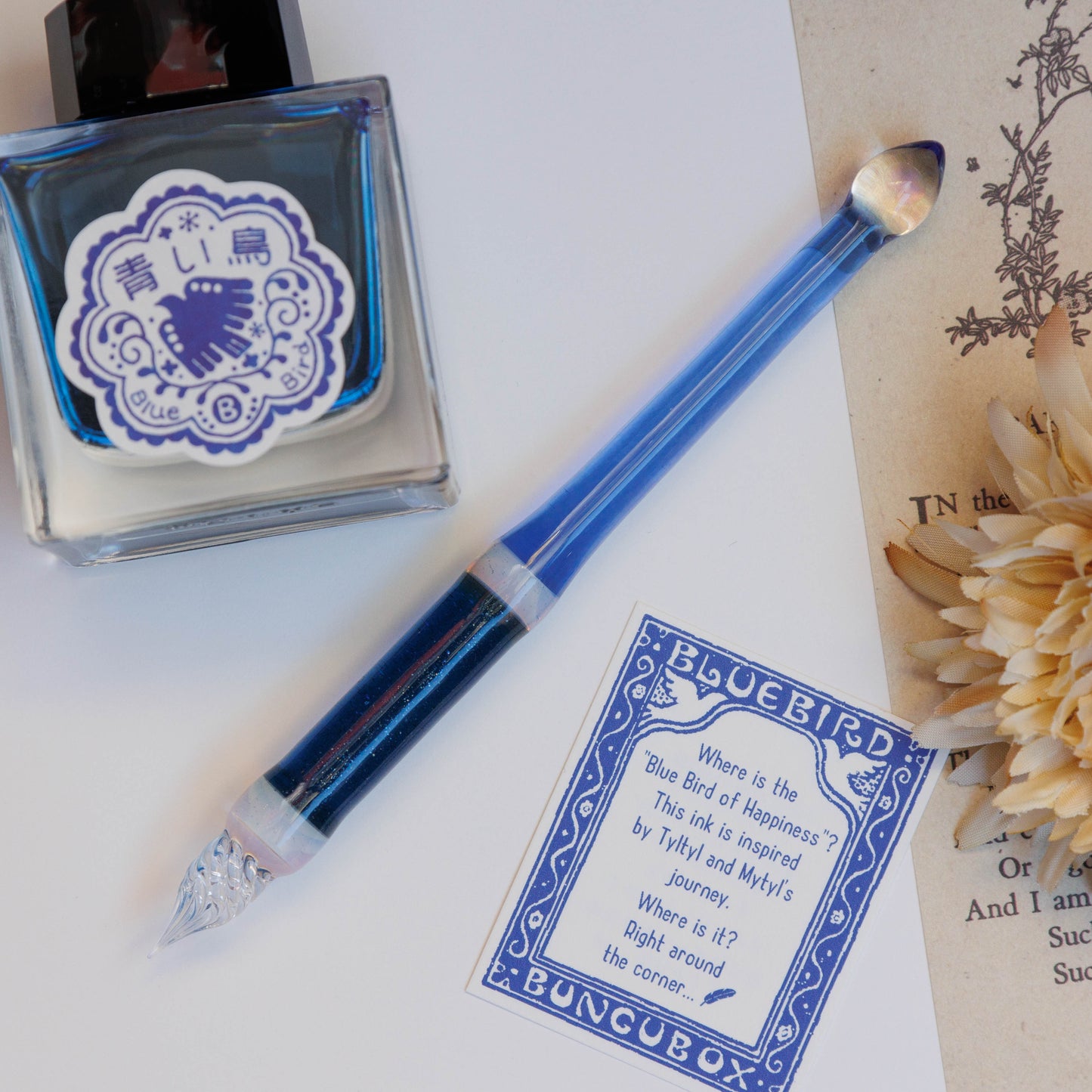 Blue Bird glass pen BUNGUBOX x Synchronicity Glass Art