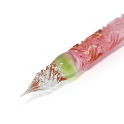Lingering Cherry Blossoms Swell Dual-sided Glass Pen, BUNGUBOX x Synchronicity Glass Art